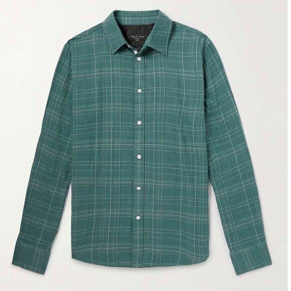 RAG & BONE Mens Gus Checked Cotton-Blend Flannel Shirt Size XL - Picture 2 of 8